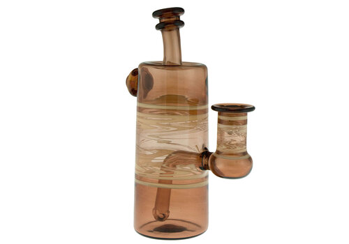 Nish Glass Nish Sienna / Pumpkin Double Rewag Bottle Tube W/14mm Banger Hanger