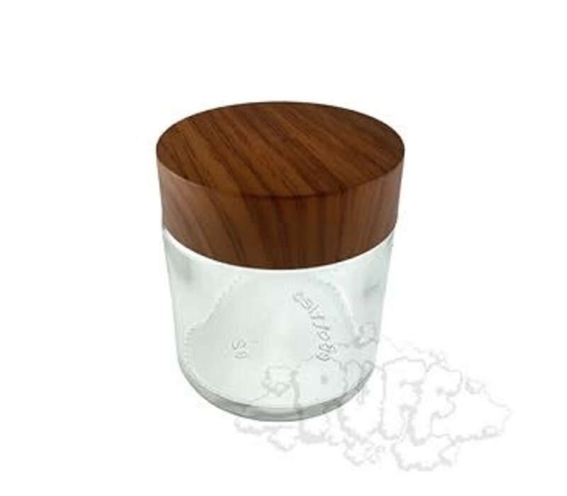 150ml Child Resistant Glass Jar - Clear w/ Walnut Cap