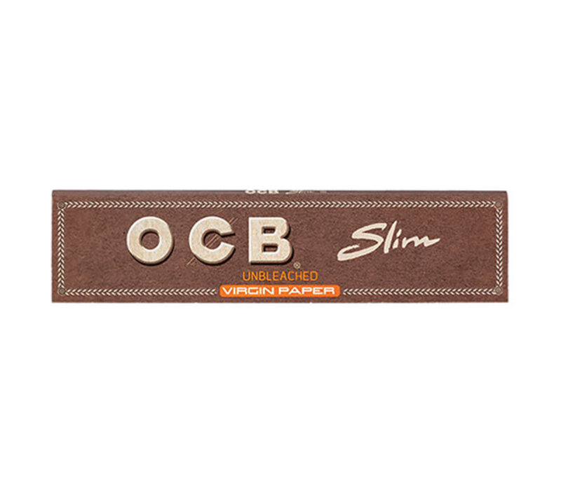 OCB Unbleached KS Slim Papers 50/Pack 50 Packs/Box