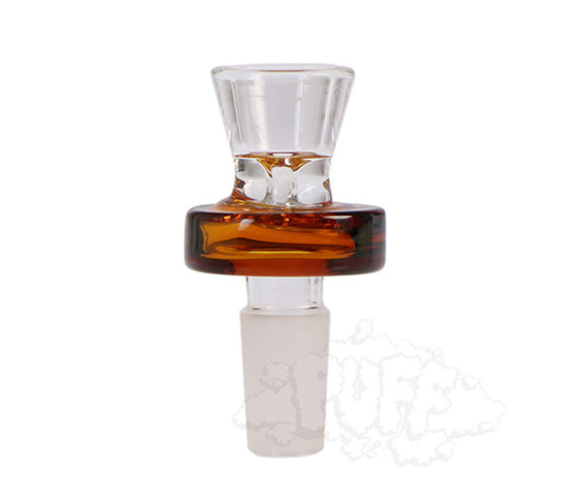 Hydros Thick Single Wall 14mm Bong Bowl - Amber