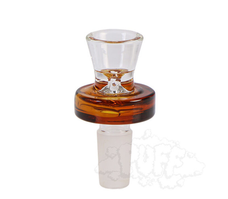 Hydros Thick Single Wall 14mm Bong Bowl - Amber