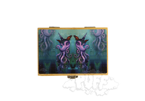 Puff Magical Butter Octophant Medium Bamboo Box With Grinder & Jar