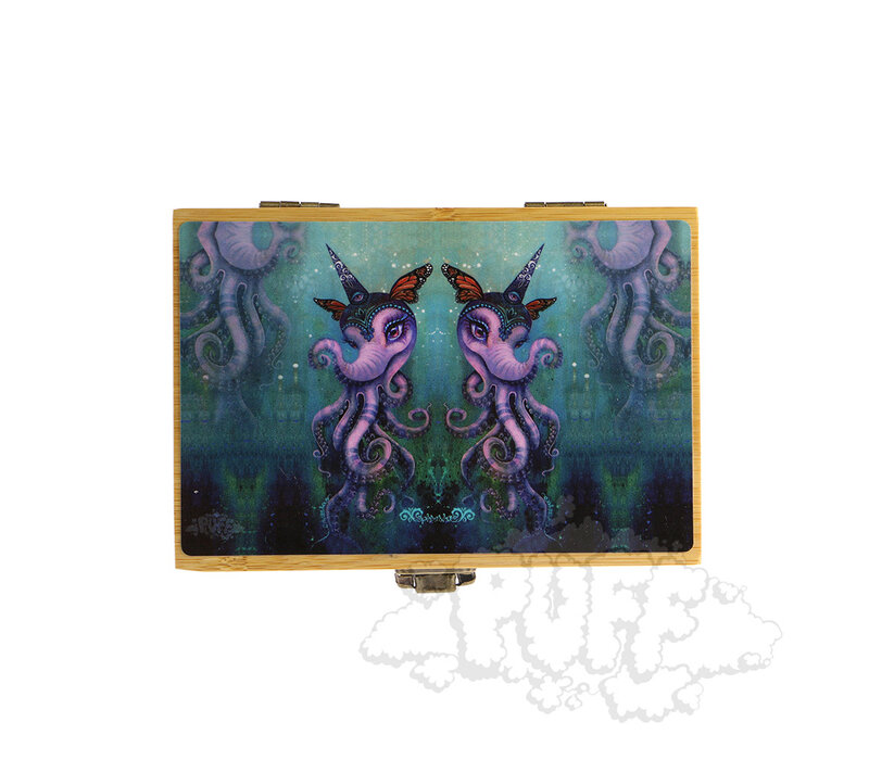 Puff Magical Butter Octophant Medium Bamboo Box With Grinder & Jar