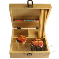 Puff Ember Large Bamboo Box With Grinder & Jar