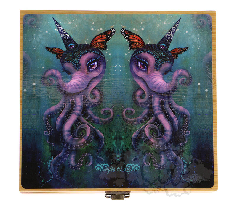 Puff Magical Butter Octophant Large Bamboo Box With Grinder & Jar