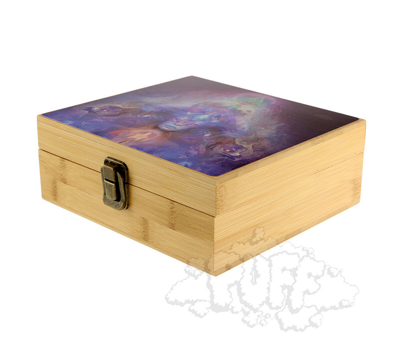 Puff Spectral Crossing Large Bamboo Box With Grinder & Jar