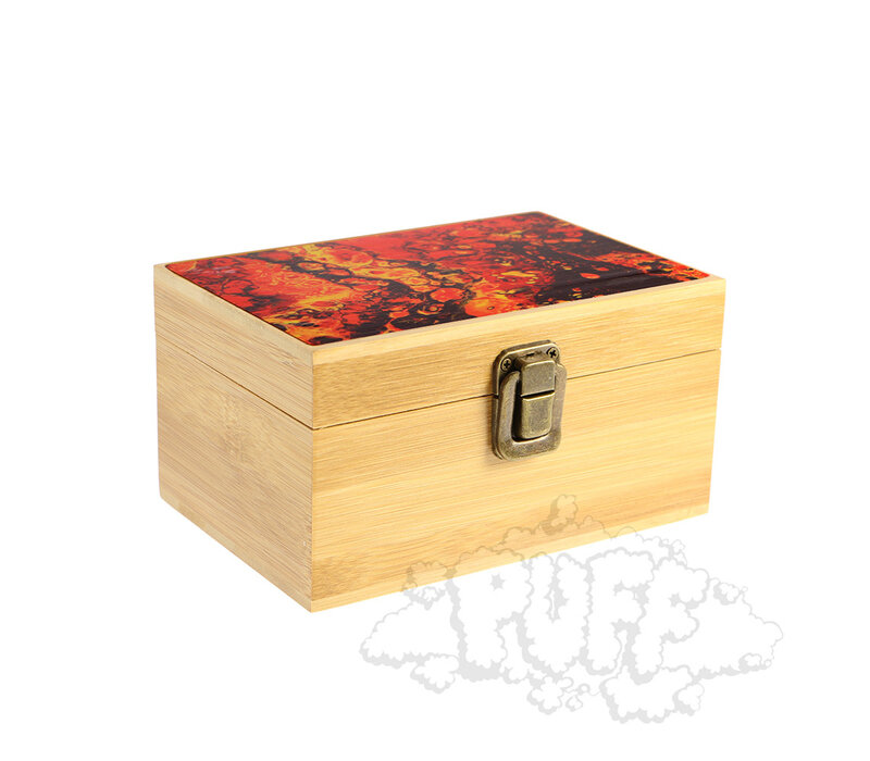 Puff Ember Medium Bamboo Box With Grinder & Jar