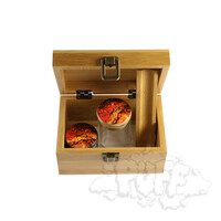Puff Ember Medium Bamboo Box With Grinder & Jar