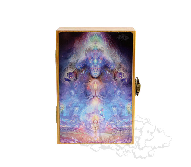 Puff Spectral Crossing Medium Bamboo Box With Grinder & Jar