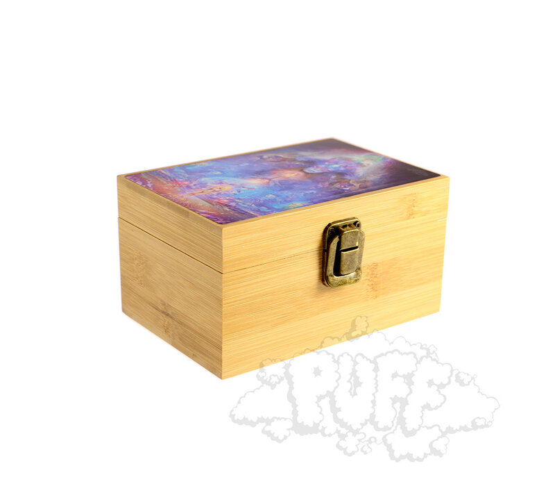 Puff Spectral Crossing Medium Bamboo Box With Grinder & Jar