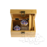 Puff Spectral Crossing Medium Bamboo Box With Grinder & Jar