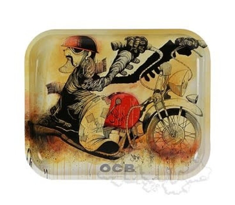 OCB Metal Rolling Tray Motorcycle