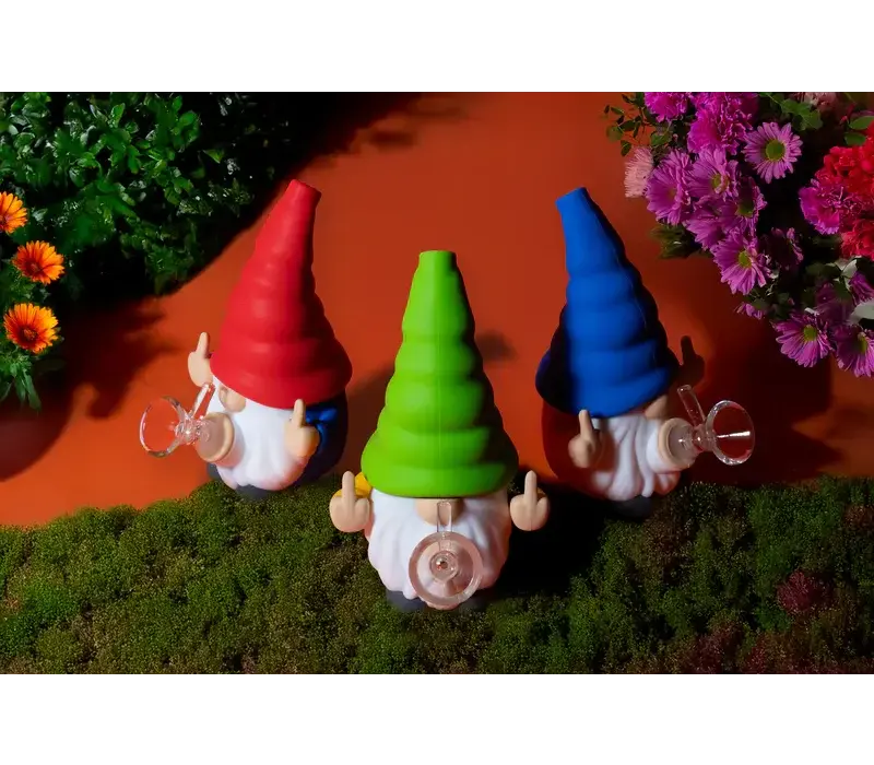 LIT Gnome 6" Water Pipe "NO FUX"