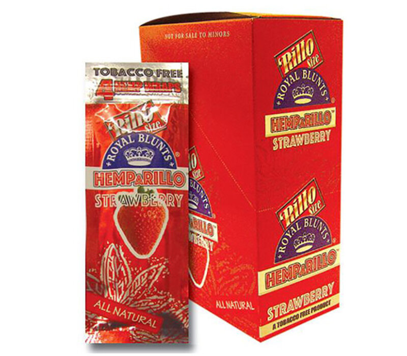 Hemparillo Tobacco-Free Hemp Wraps – Strawberry (4/Pack 15 Packs/Box)