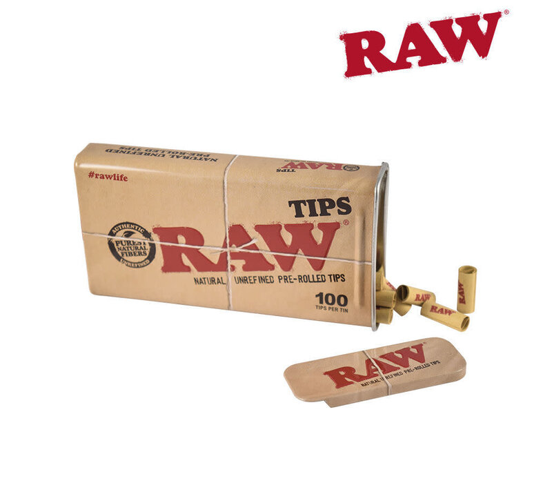 Raw Tips - Pre-Rolled In Rolled Tin Single 100/Tin