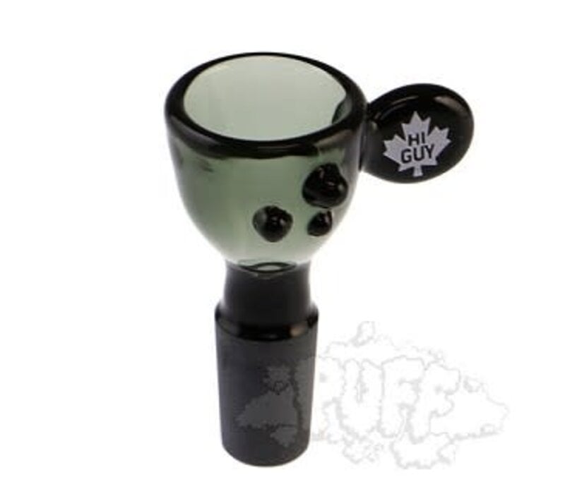 Hi Guy Funnel Bowl With Handle -Smoke/ Black