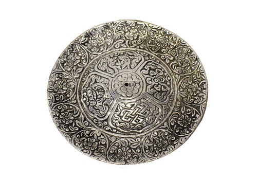 Silver Incense Holder - Flowers