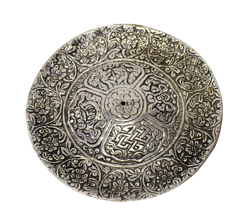 Silver Incense Holder - Flowers