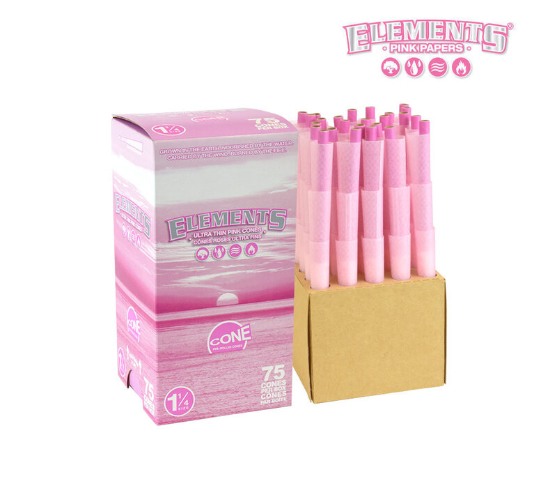 Elements Pink  Pre Rolled Cones 1 1/4  75 Pack