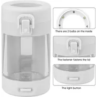 Glow Jar- Magnifying  W/ Lights -White