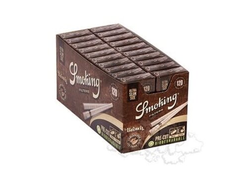 Smoking Smoking Biodegradable Ultra Slim Pre-Cut Filters Brown 120/Pack 20 Packs/Box