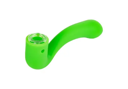 LIT Silicone Sherlock Pipe w/ Glass Bowl