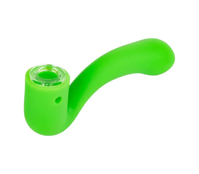 LIT Silicone Sherlock Pipe w/ Glass Bowl