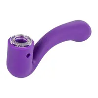 LIT Silicone Sherlock Pipe w/ Glass Bowl