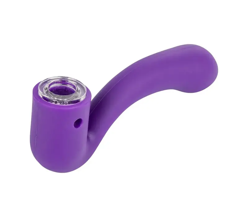 LIT Silicone Sherlock Pipe w/ Glass Bowl