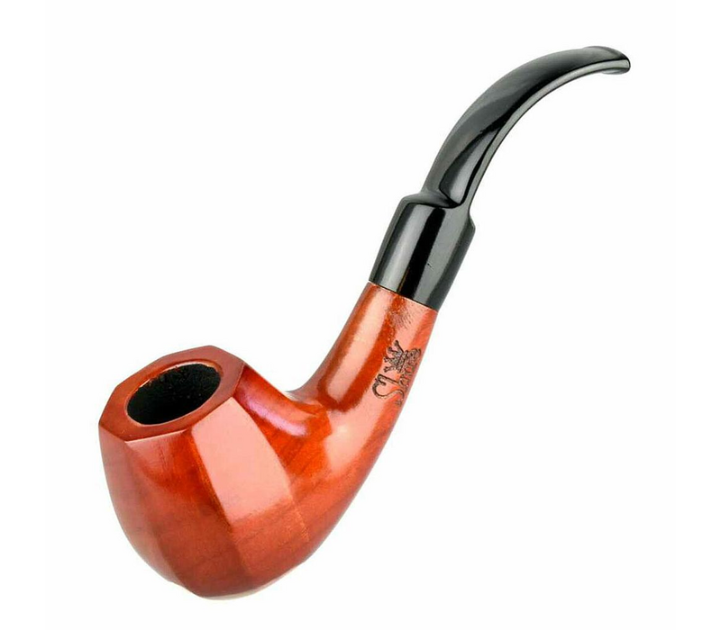 Shire Bent Octagon Brandy Cherry Wood Pipe - 5.5"