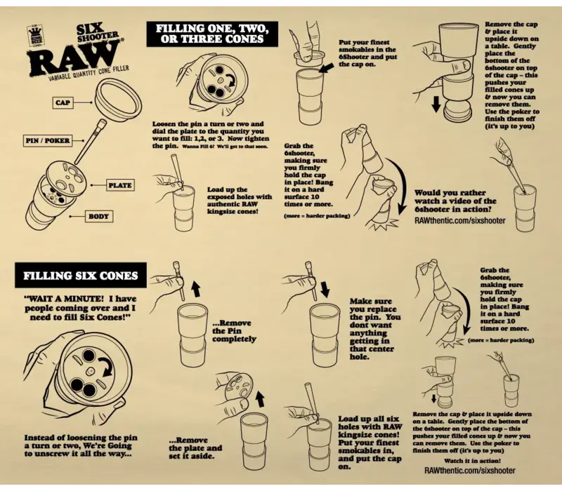 Raw Six Shooter 1 1/4 Cone Loader