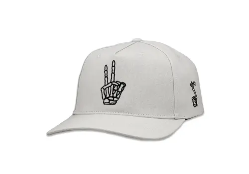 Grassroots Grassroots Skeleton Peace Sign - Gray Snapback