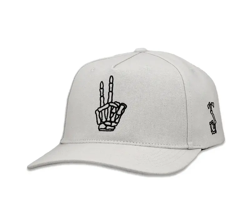 Grassroots Skeleton Peace Sign - Gray Snapback