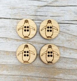 Katrinkles Buttons & Tools - Peguin Buttons - Card of 4