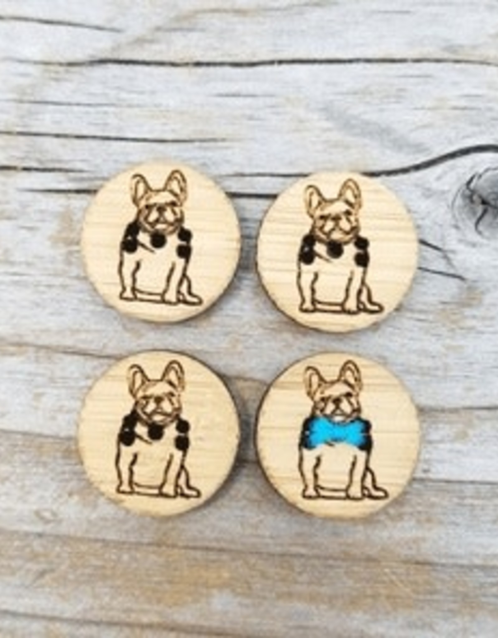 French Bulldog Buttons - Card of 4