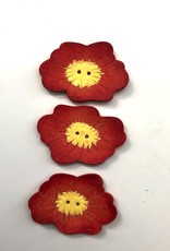 Red Flower Button