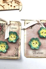 Cynthia Crane Pottery Flower Buttons - Card of 2