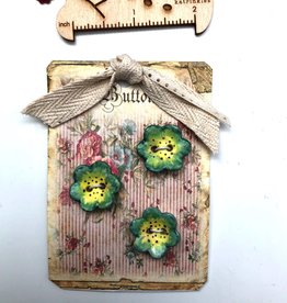 Cynthia Crane Pottery Flower Buttons - Card of 3