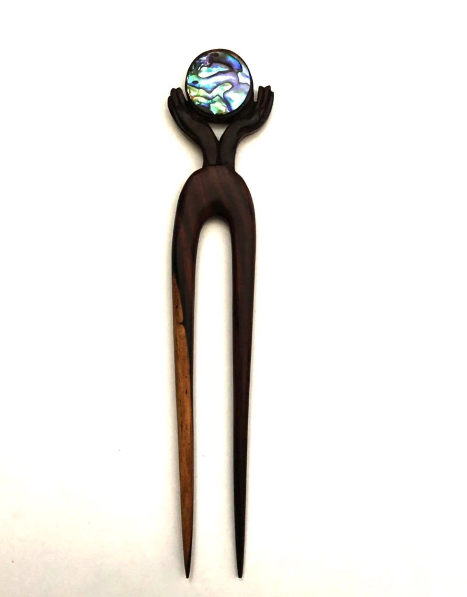 Two Hands and Abalone Globe Shawl/Hair Stick
