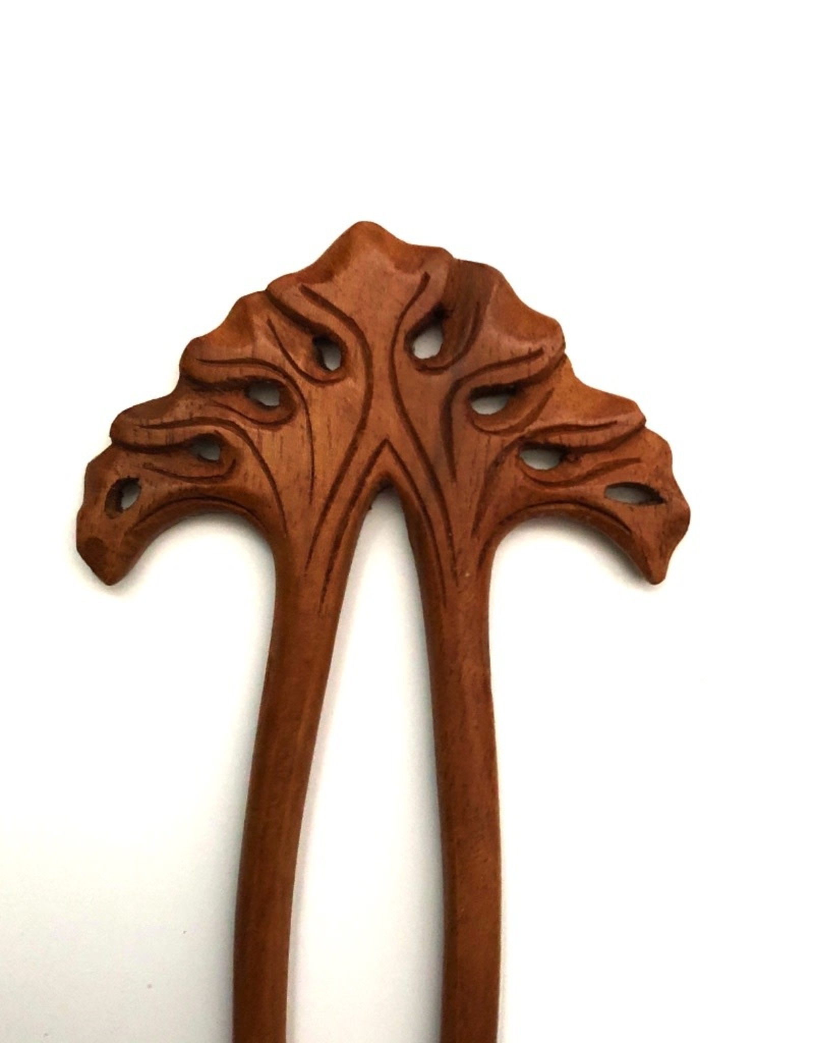 Victorian Fan Flower Shawl/Hair Stick - Teak Wood