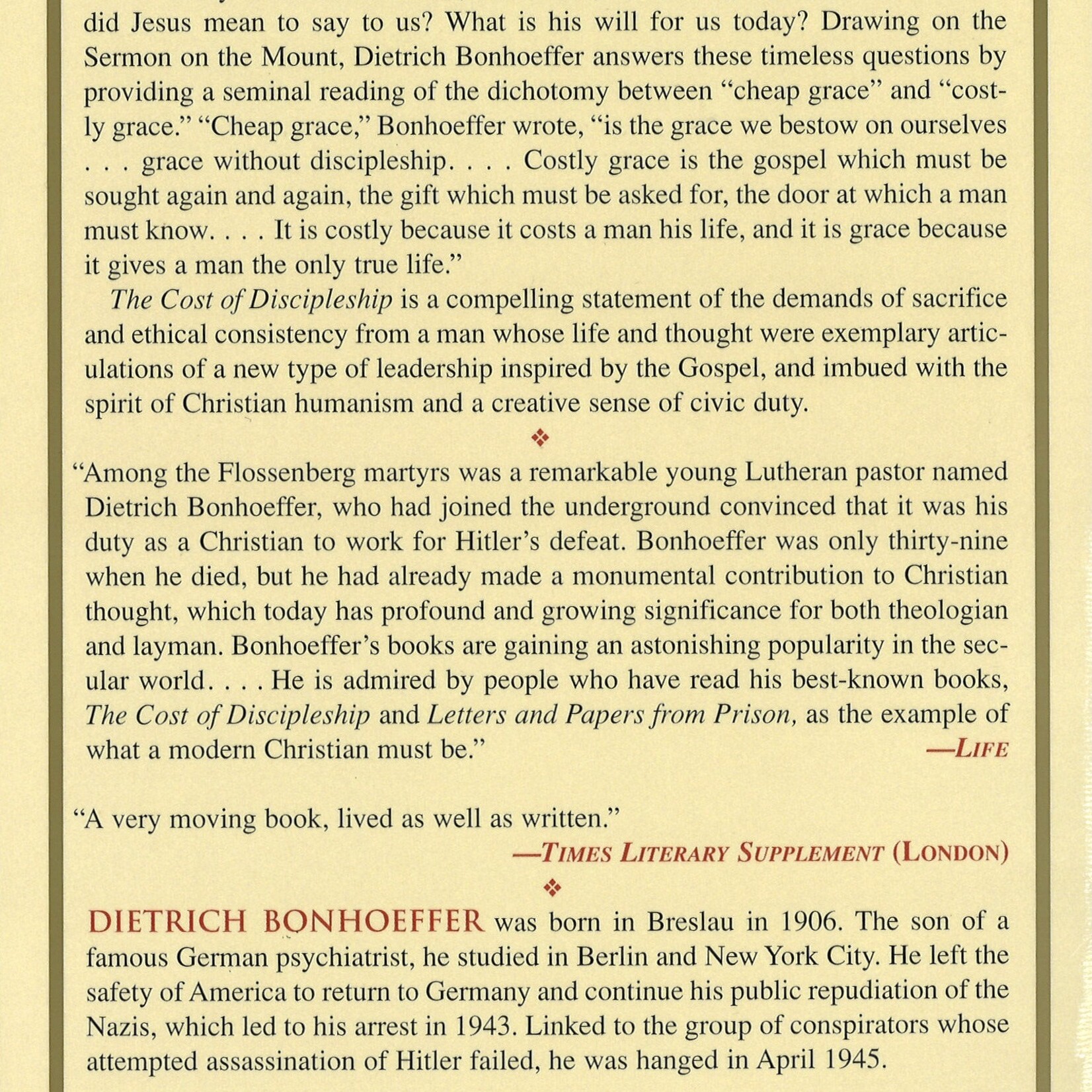 COST OF DISCIPLESHIP