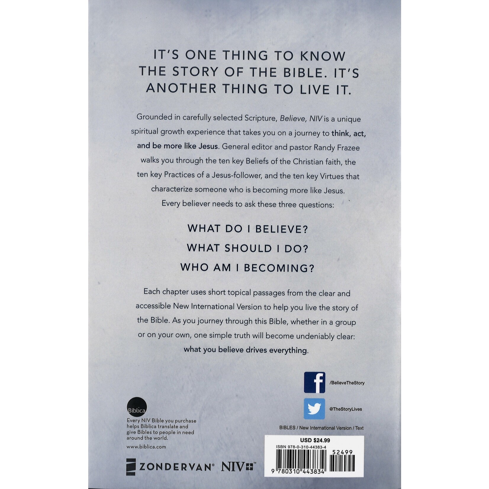 NIV BELIEVE (SECOND EDITION)-HARDCOVER