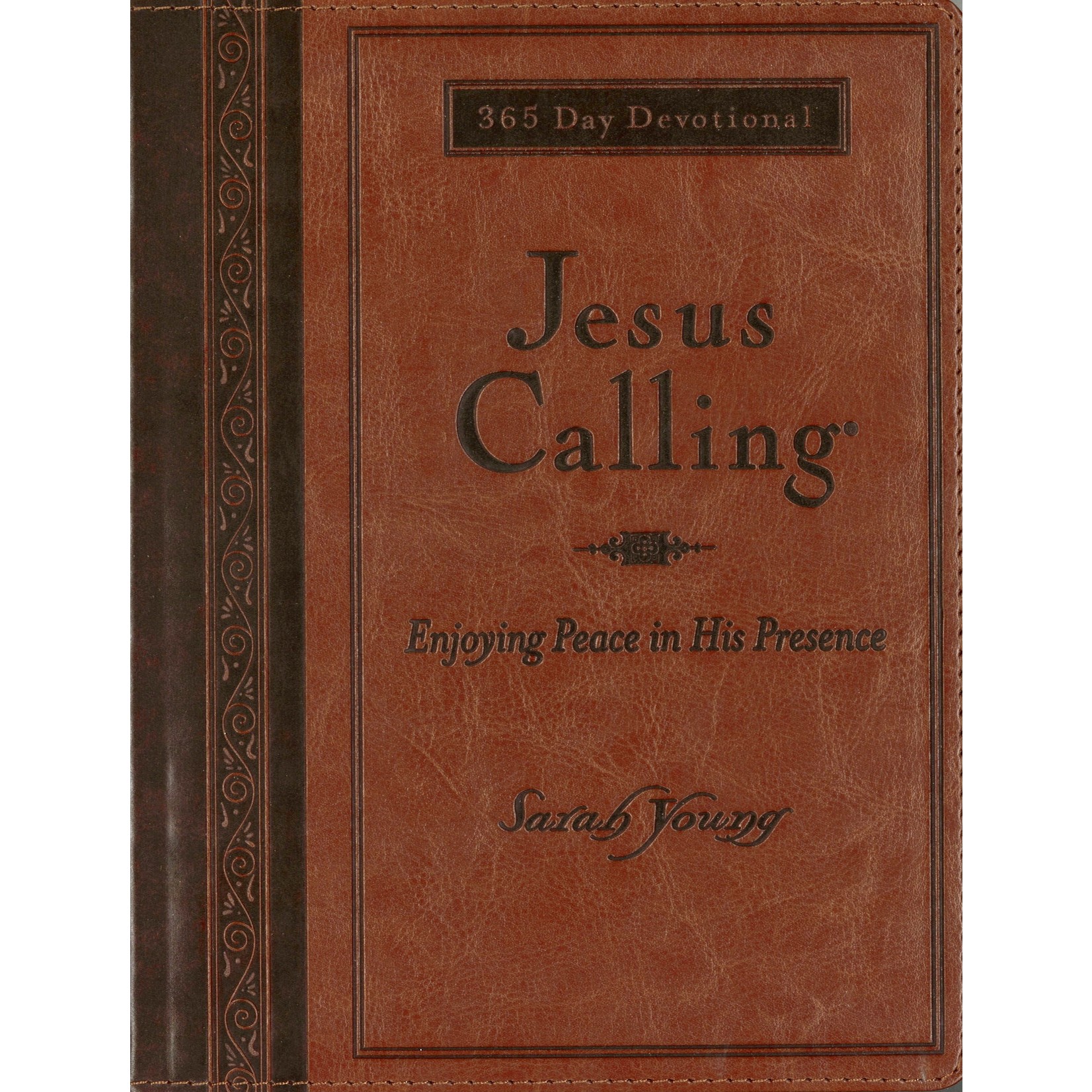 JESUS CALLING, LARGE PRINT, DELUXE EDITION - IMITATION LEATHER, AMBER