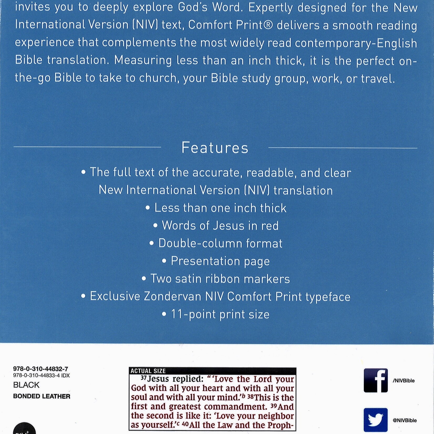 NIV THINLINE BIBLE LARGE PRINT