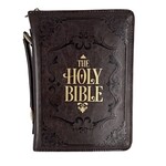 THE HOLY BIBLE - BIBLE COVER BROWN LARGE