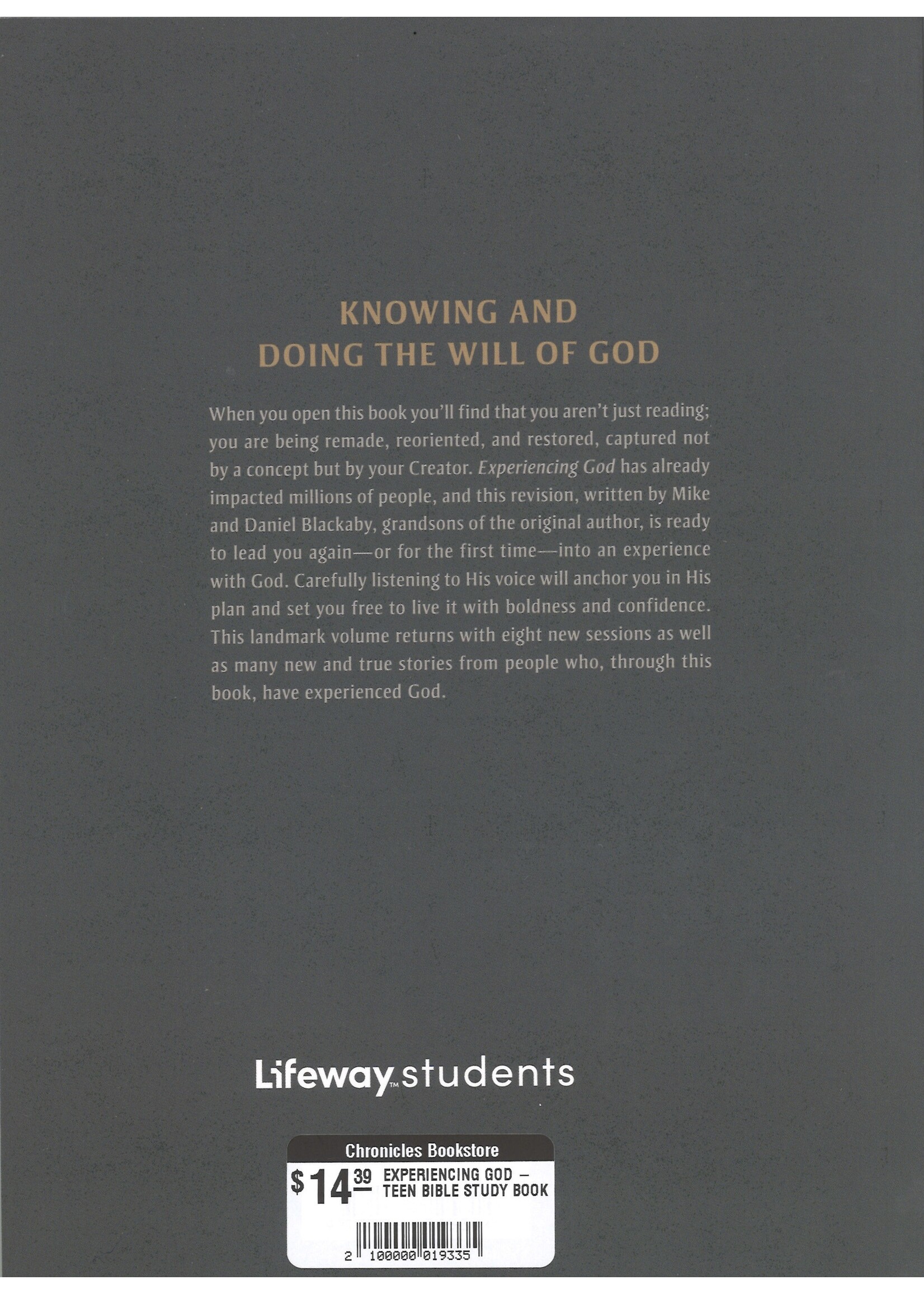 EXPERIENCING GOD - TEEN BIBLE STUDY BOOK