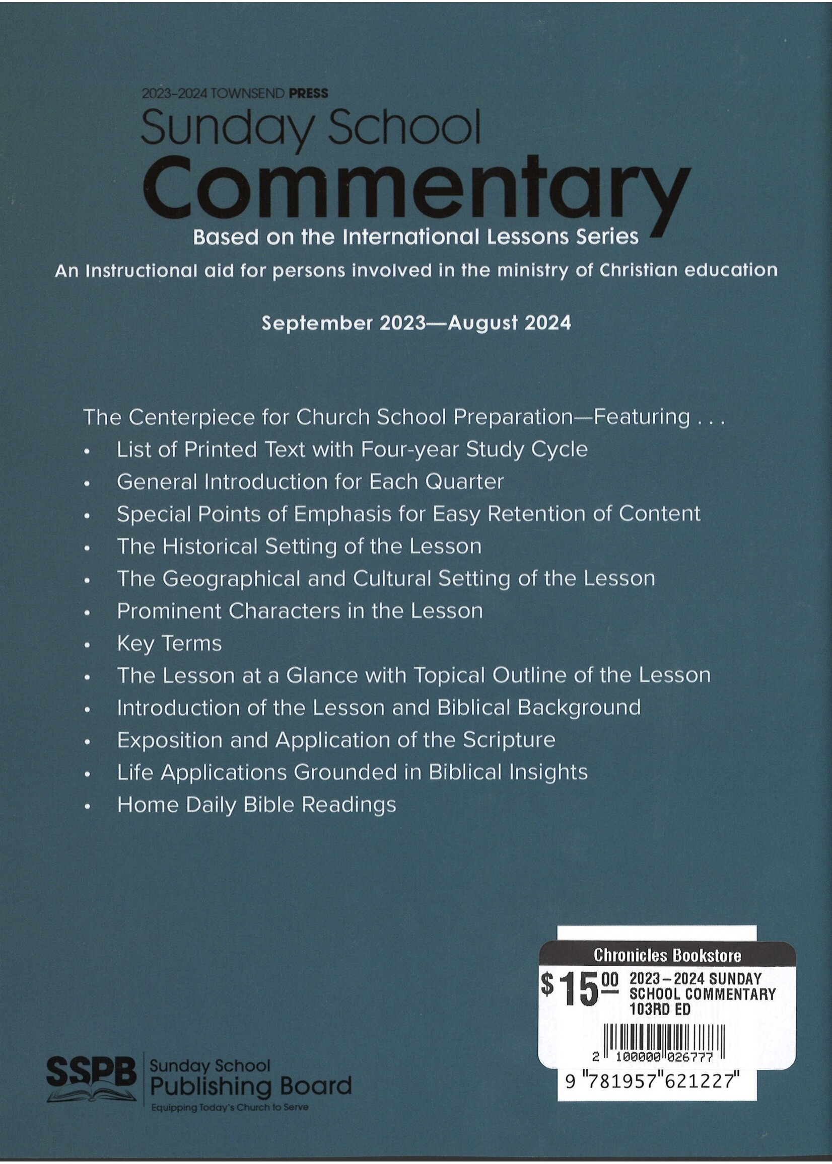 2023-2024 SUNDAY SCHOOL COMMENTARY 103RD ED (Rev. Roberts)