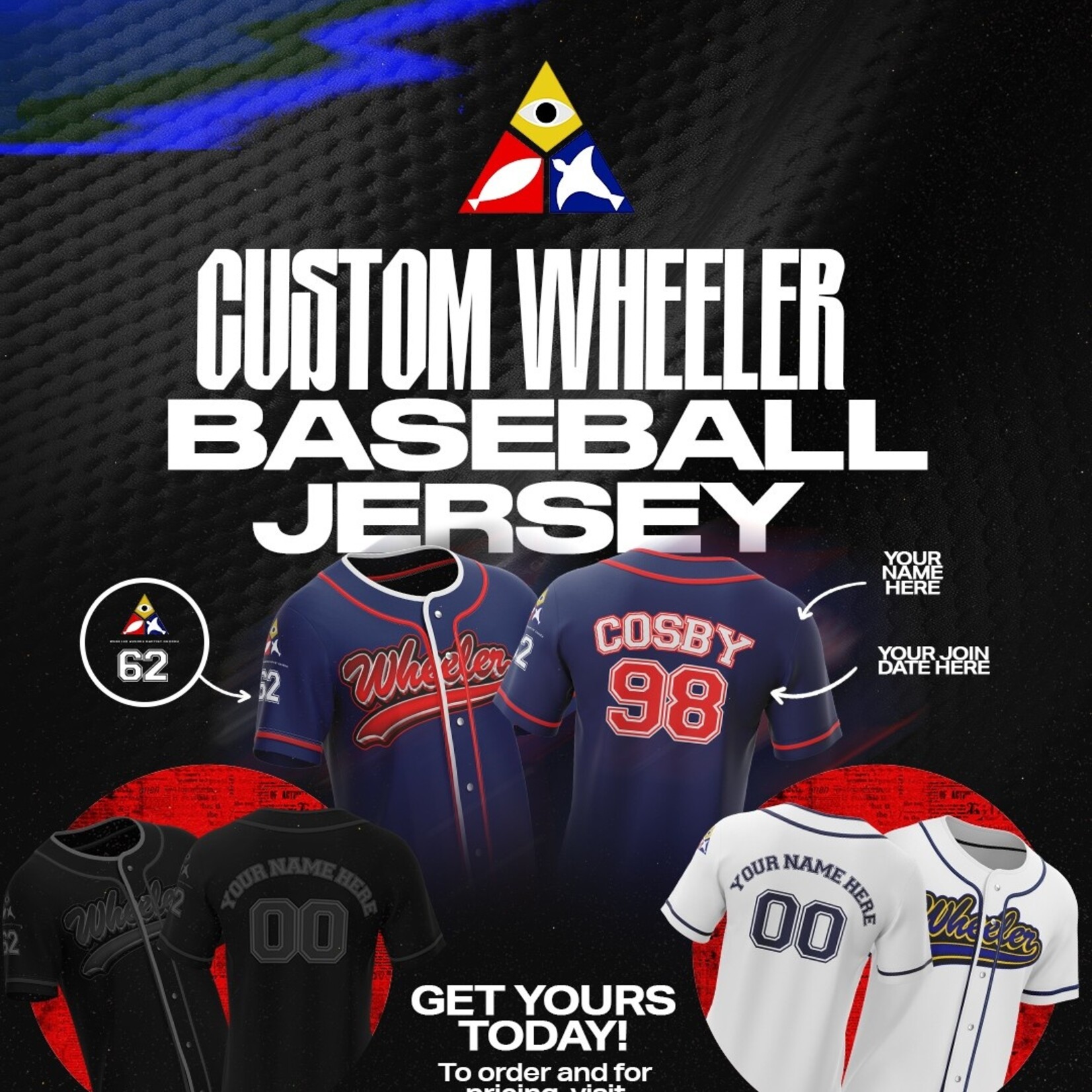 CUSTOM WHEELER BASEBALL JERSEY