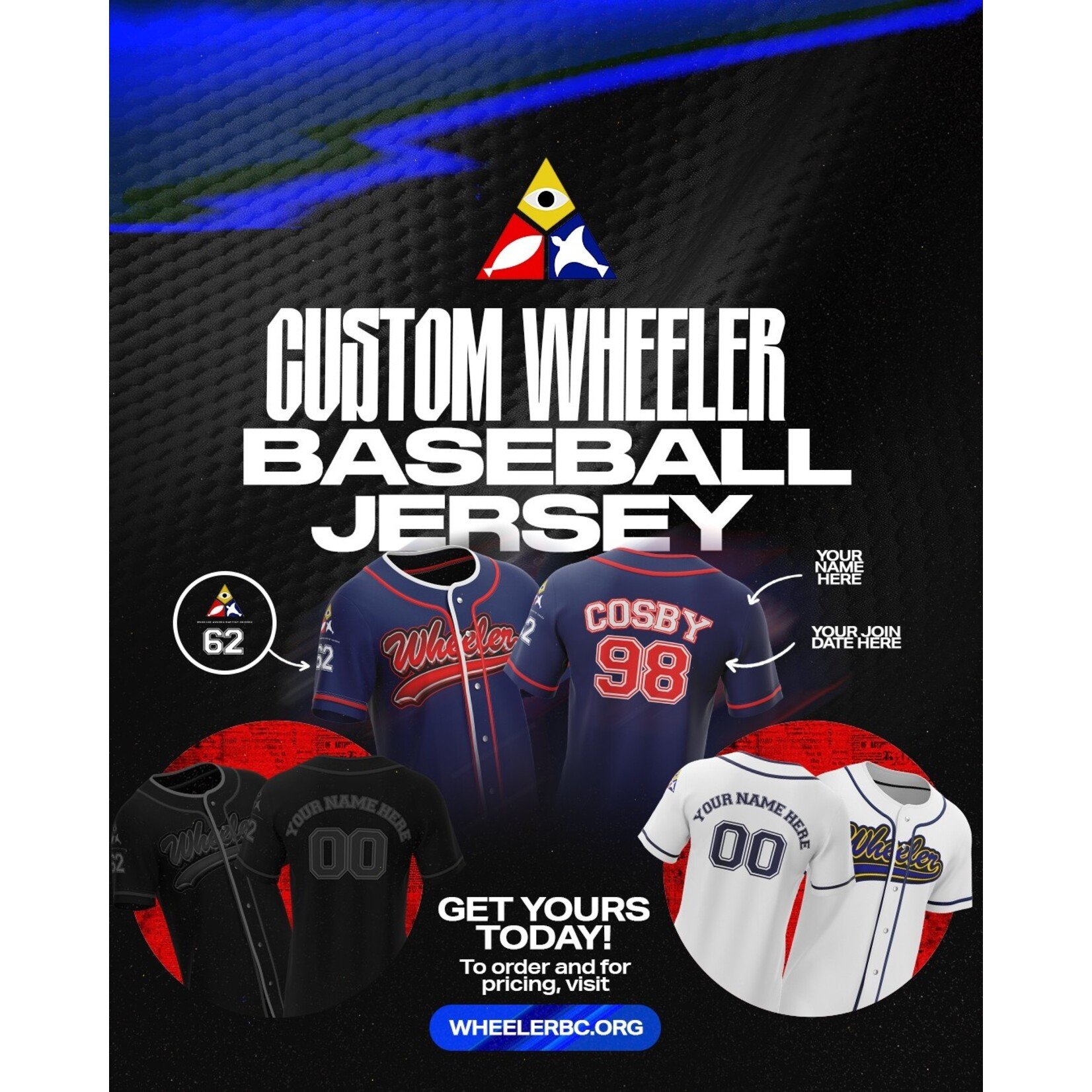 CUSTOM WHEELER BASEBALL JERSEY