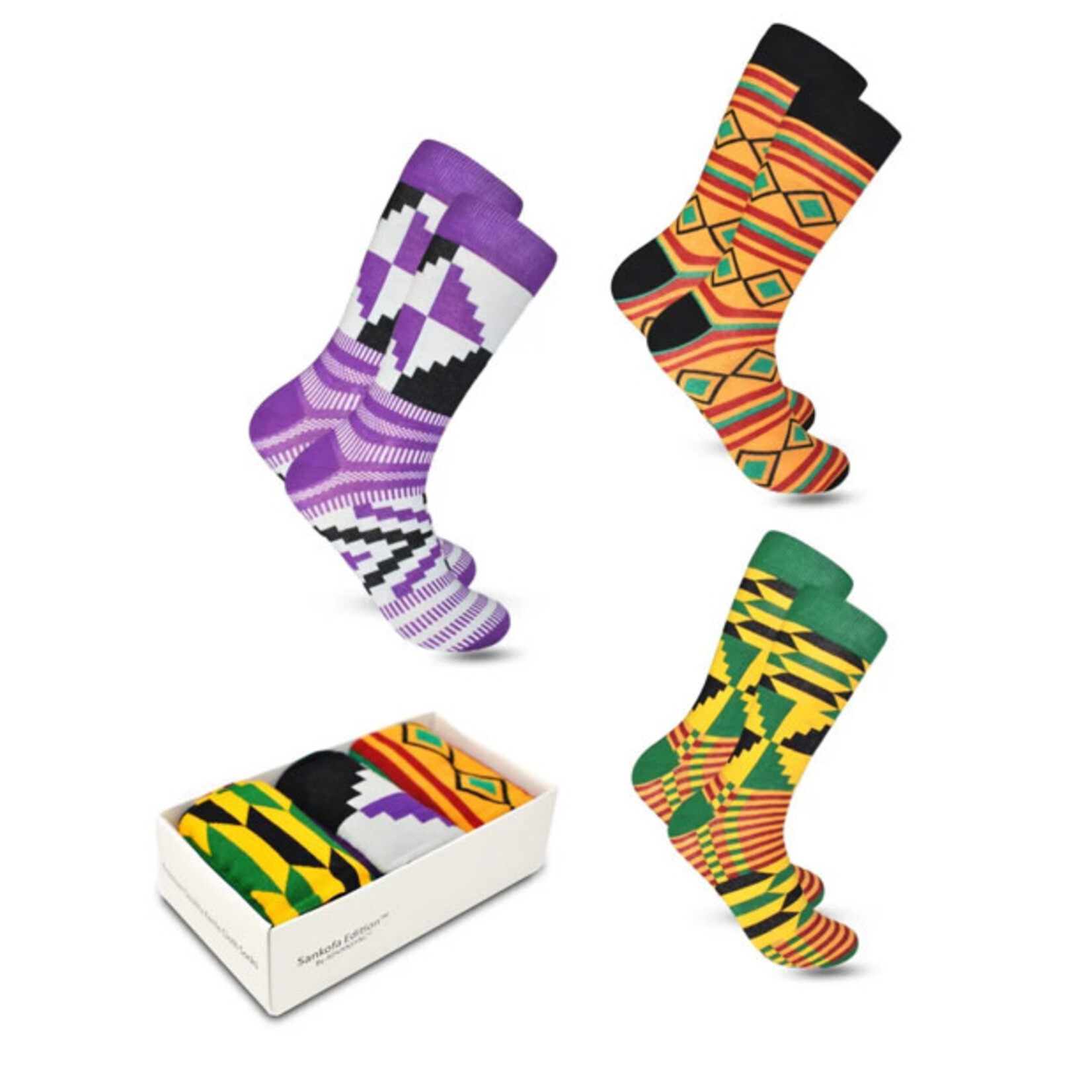 AFRICAN KENTE CLOTH SOCKS BUNDLE 2